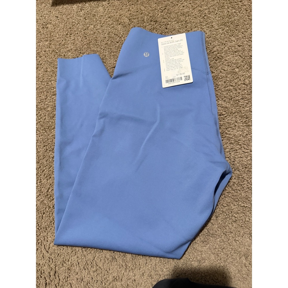 Lululemon Glow Up SHR Tight 25 Blue Periwinkle Leggings Size 12